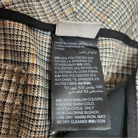 Chico's Glen Plaid Bootcut Trouser Pants Black and Orange Metallic Size 12 - Picture 10 of 10